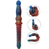 Color Double Head Dildo Fishbone Pattern Butt Plug For Women